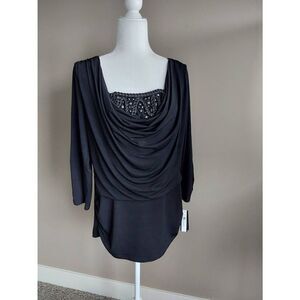 AB Studio Top Sz XL Black New